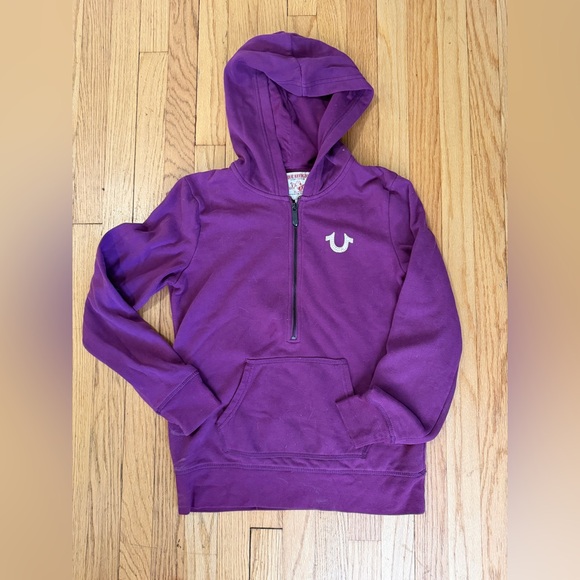 True Religion Purple Zip-Up Hoodie Medium - Picture 1 of 5